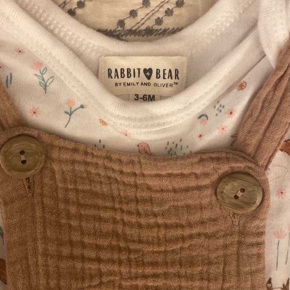 ✨2/$15 Rabbit Bear Dress with Bow & Long Sleeve Onesie | 3-6 Months - Picture 2 of 3